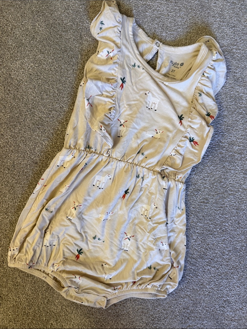 Kyte Baby Goat Print Bubble Romper